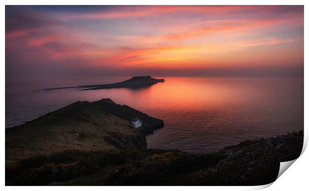 Worm's Head sunset Print by Leighton Collins