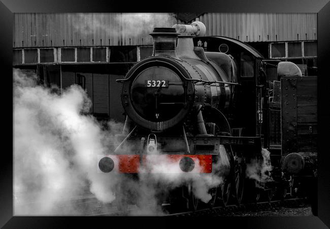 Steam Train selective colour Framed Print by Oxon Images