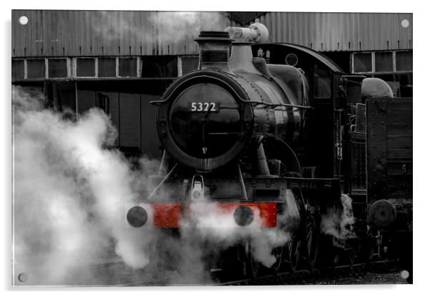 Steam Train selective colour Acrylic by Oxon Images