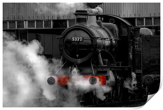 Steam Train selective colour Print by Oxon Images