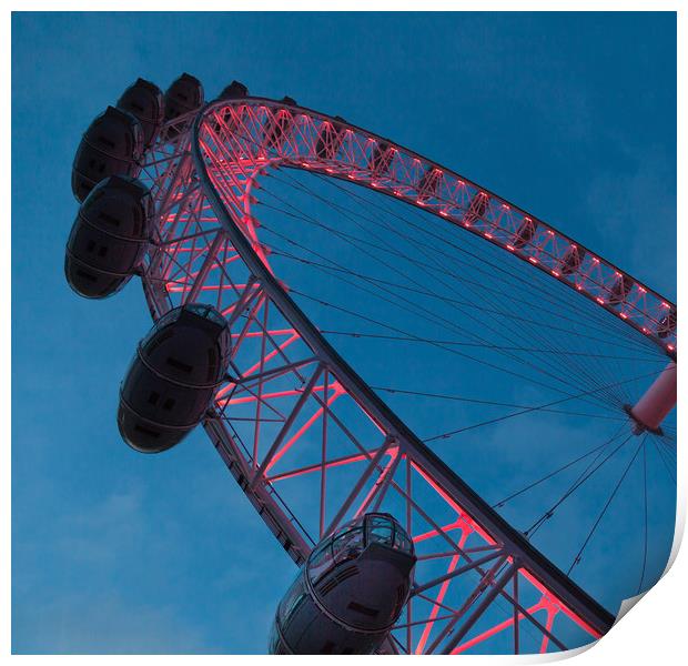 The London Eye at night Print by Leighton Collins