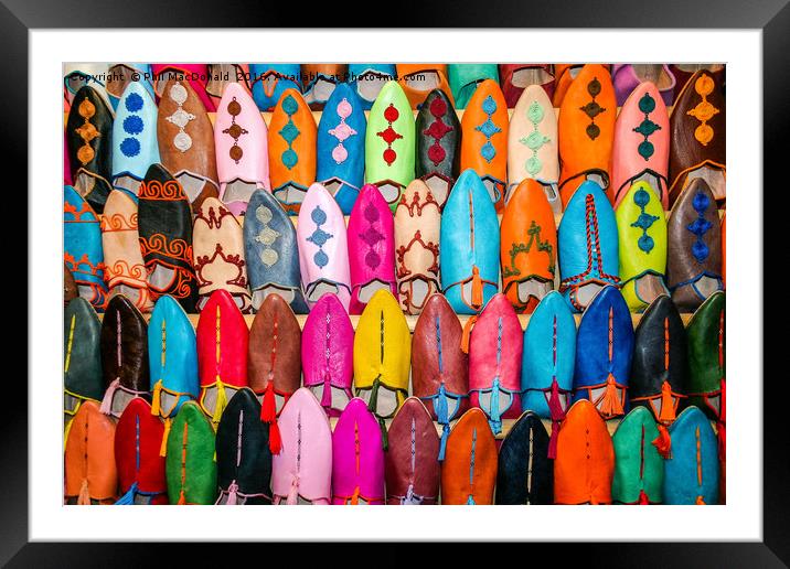 Colourful Moroccan Slippers Framed Mounted Print by Phil MacDonald