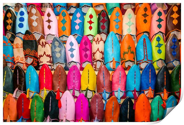Colourful Moroccan Slippers Print by Phil MacDonald