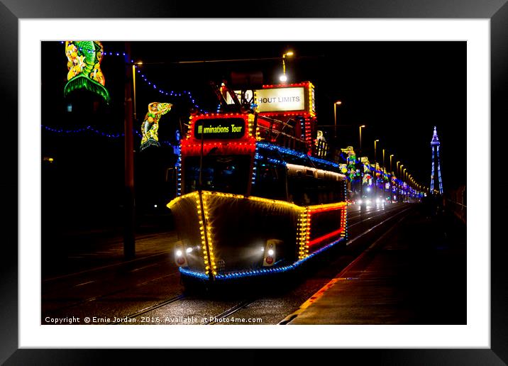 Blackpool Tram- boat Framed Mounted Print by Ernie Jordan