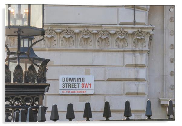 Downing Street's sign  Acrylic by chris smith