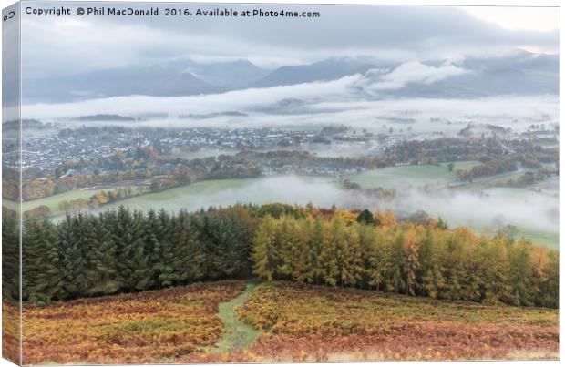 Autumn in the Lakes, Keswick from Latrigg Canvas Print by Phil MacDonald