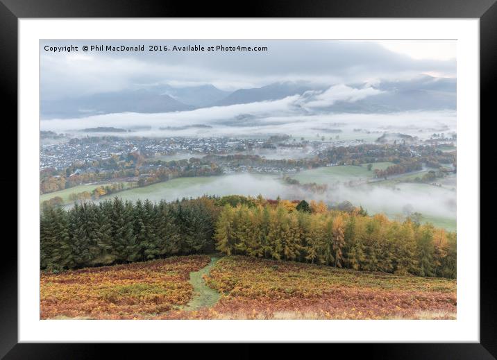 Autumn in the Lakes, Keswick from Latrigg Framed Mounted Print by Phil MacDonald
