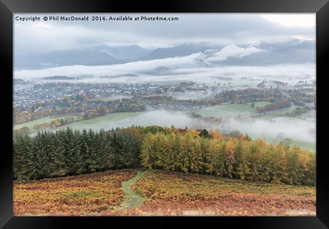 Autumn in the Lakes, Keswick from Latrigg Framed Print by Phil MacDonald