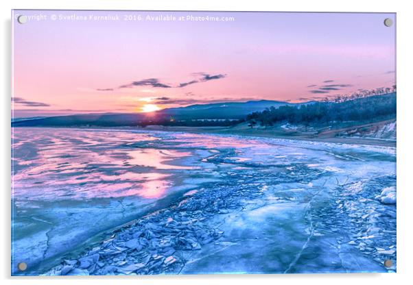 Baikal sunrise Acrylic by Svetlana Korneliuk