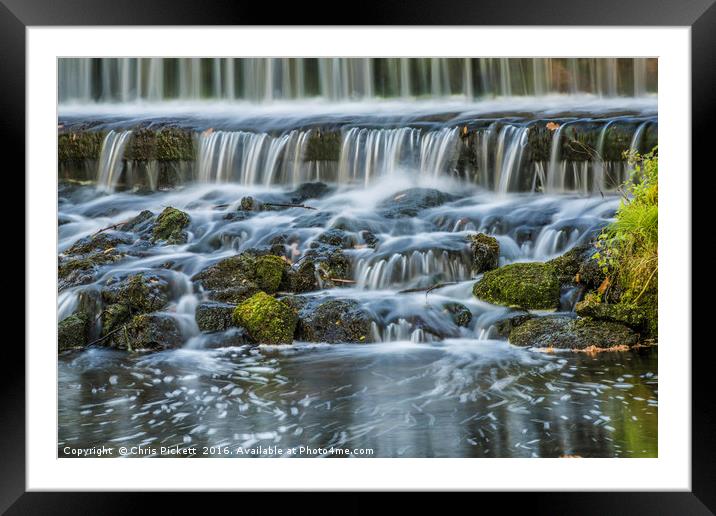 Water Falls at Leeds Castle Framed Mounted Print by Chris Pickett