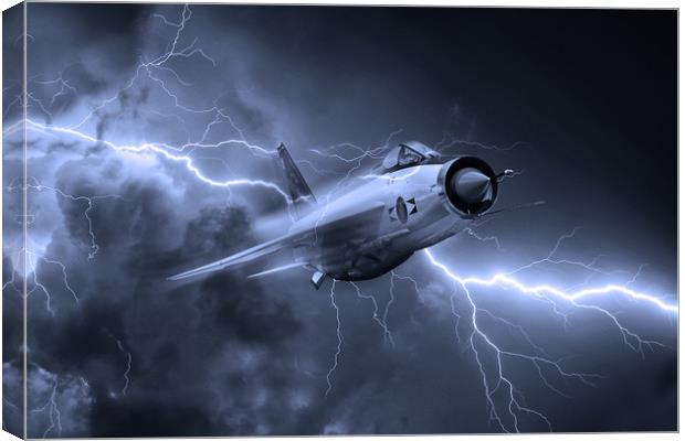 Lightning Power - Mono Canvas Print by J Biggadike