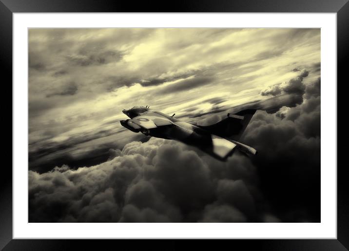 Harrier GR3 Sepia Framed Mounted Print by J Biggadike