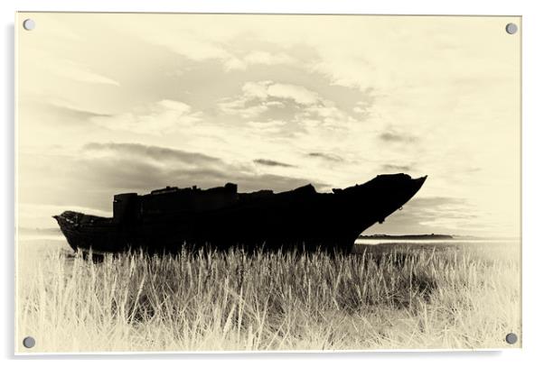 Wyre wreck at sunset Acrylic by David McCulloch