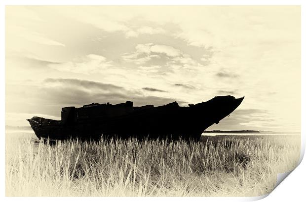 Wyre wreck at sunset Print by David McCulloch