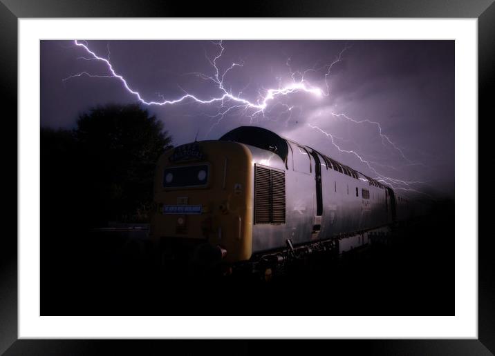 Deltic Lightning Framed Mounted Print by J Biggadike