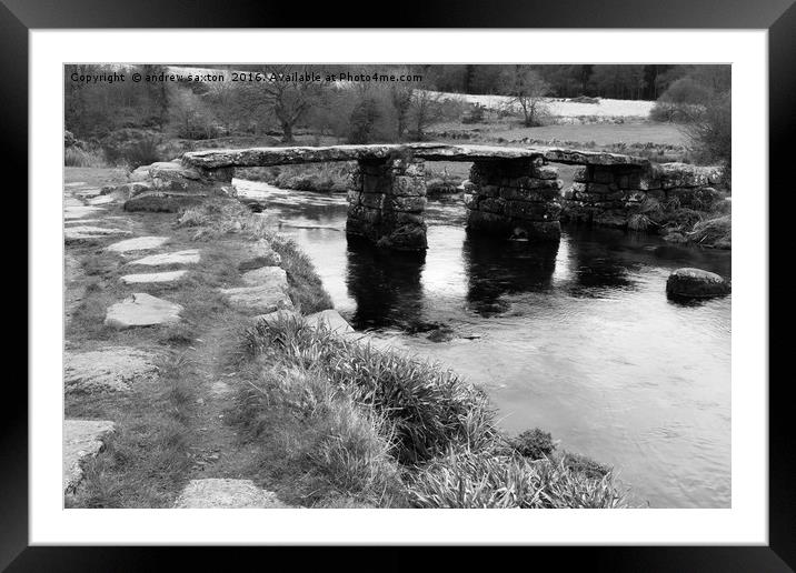 AN OLD BRIDGE Framed Mounted Print by andrew saxton