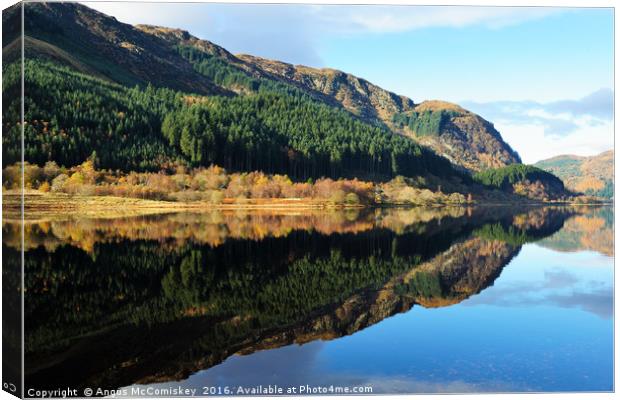 Loch Lubnaig reflections Canvas Print by Angus McComiskey