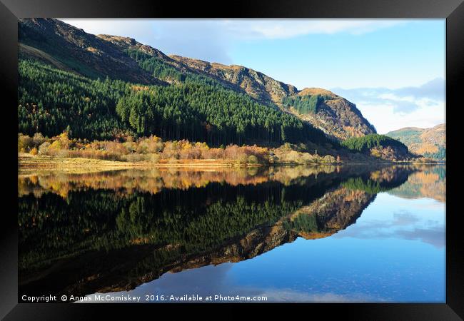 Loch Lubnaig reflections Framed Print by Angus McComiskey