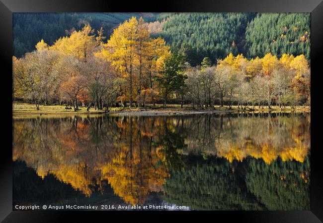Loch Lubnaig autumn colours Framed Print by Angus McComiskey