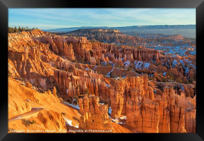 Morning in Bryce Canyon Framed Print by jonathan nguyen