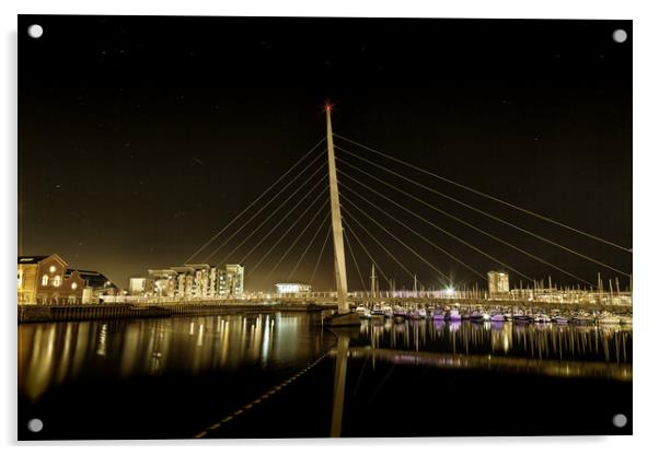 Swansea Sail Bridge  Acrylic by Leighton Collins