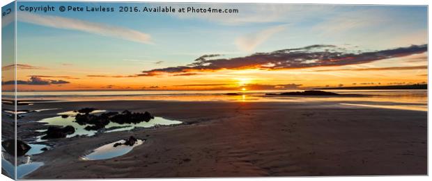 Sunset Aberffraw Anglesey Canvas Print by Pete Lawless