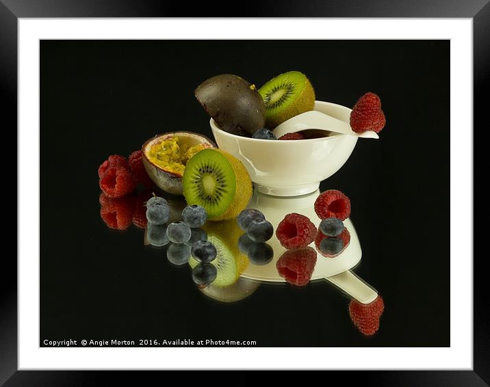 Fruit Overboard Framed Mounted Print by Angie Morton