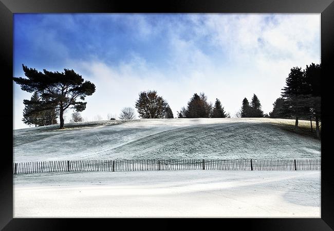 A Heavy Frost on the Golf Course Framed Print by Jacqi Elmslie
