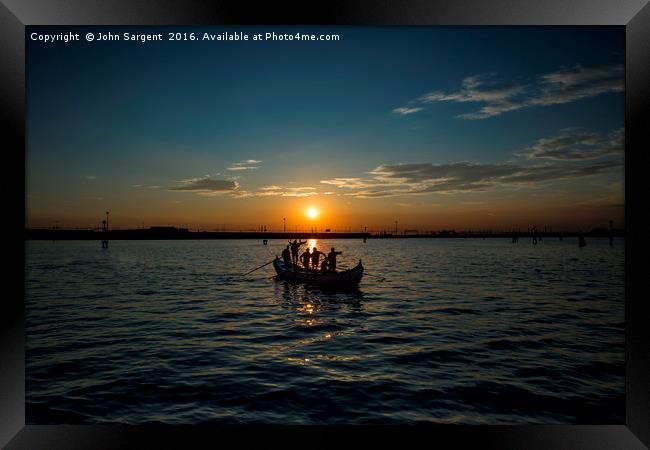 Venice Sunset Framed Print by John Sargent