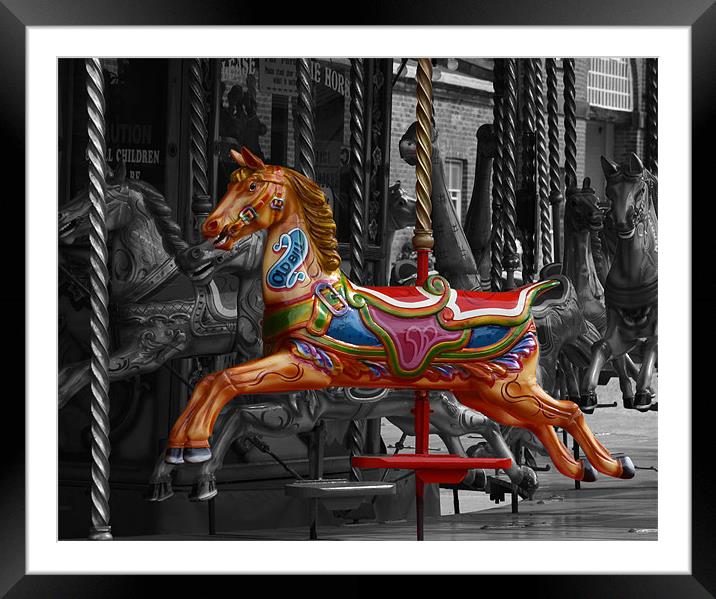 Carousel Framed Mounted Print by Peter Elliott 