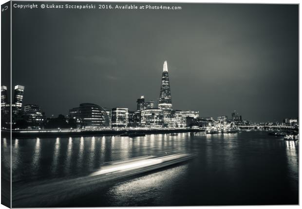 London Bridge Tower and Thames panorama Canvas Print by Łukasz Szczepański