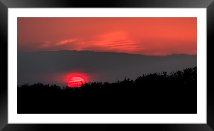 Red Sun Framed Mounted Print by Marcel de Groot