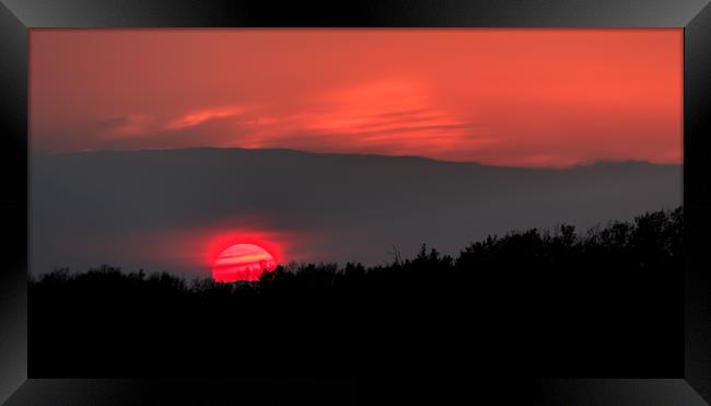 Red Sun Framed Print by Marcel de Groot