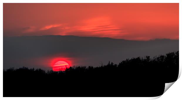 Red Sun Print by Marcel de Groot