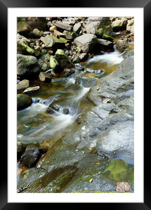 GENTLY WATERFALL Framed Mounted Print by andrew saxton