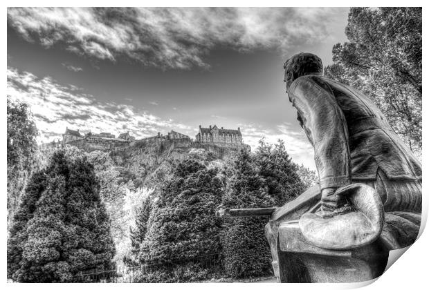 Scots American Memorial And Edinburgh Castle Print by David Pyatt