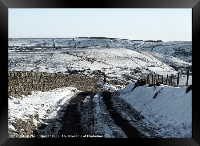 Winter down the lane  Framed Print by Philip Openshaw