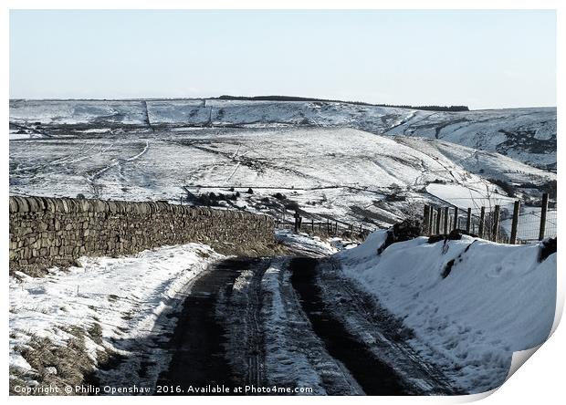 Winter down the lane  Print by Philip Openshaw