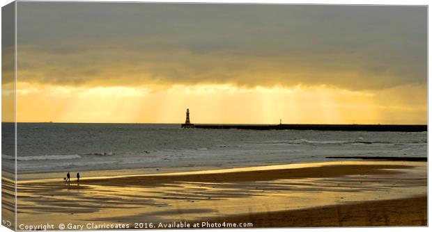 Sunbeams at Roker Canvas Print by Gary Clarricoates