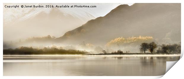 Autumn Sunrise, Ullswater Print by Janet Burdon