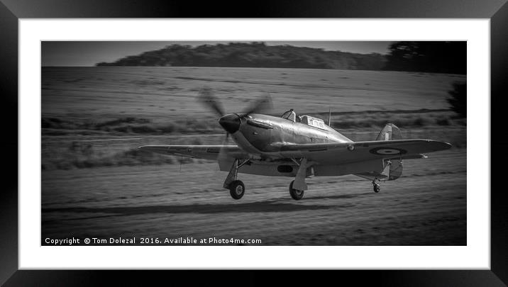 Landing Hawker Hurricane Framed Mounted Print by Tom Dolezal