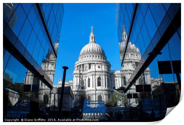 St Paul's Reflection Print by Diane Griffiths