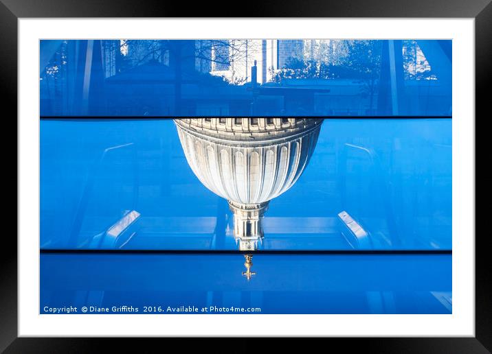 St Paul's Cathedral Reflection Framed Mounted Print by Diane Griffiths