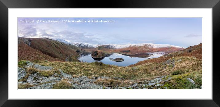 Haweswater Pano at First Light Framed Mounted Print by Gary Kenyon