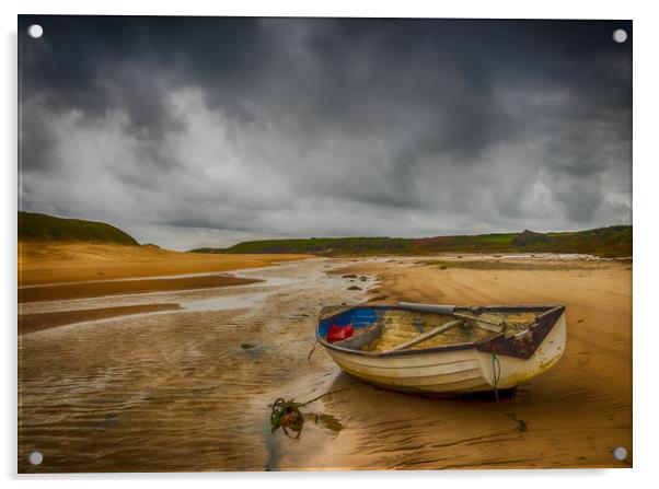 The Storm at Aberffraw. Acrylic by Colin Allen