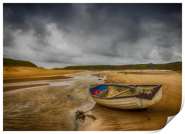 The Storm at Aberffraw. Print by Colin Allen