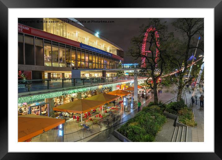 xmas comes to the southbank Framed Mounted Print by mike cooper