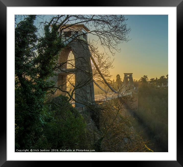 The Clifton Suspension Bridge Bristol  Framed Mounted Print by Nick Jenkins