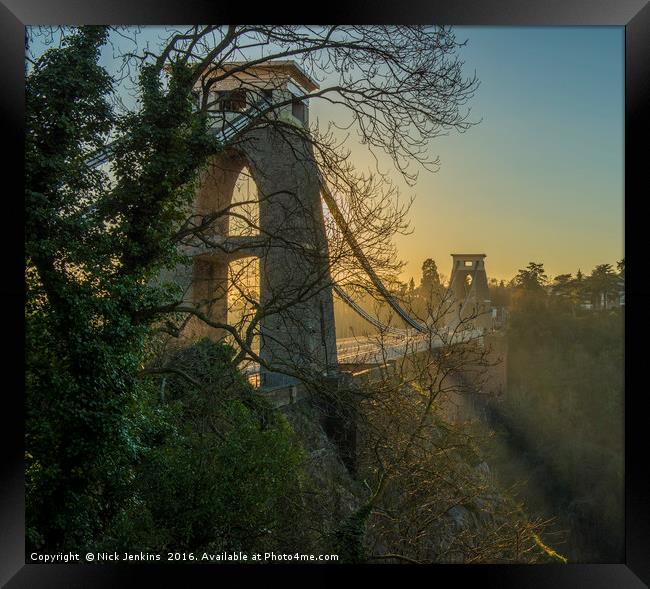 The Clifton Suspension Bridge Bristol  Framed Print by Nick Jenkins