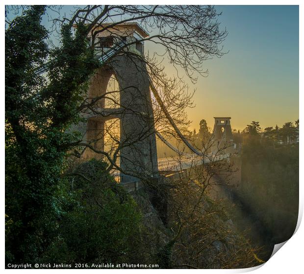 The Clifton Suspension Bridge Bristol  Print by Nick Jenkins